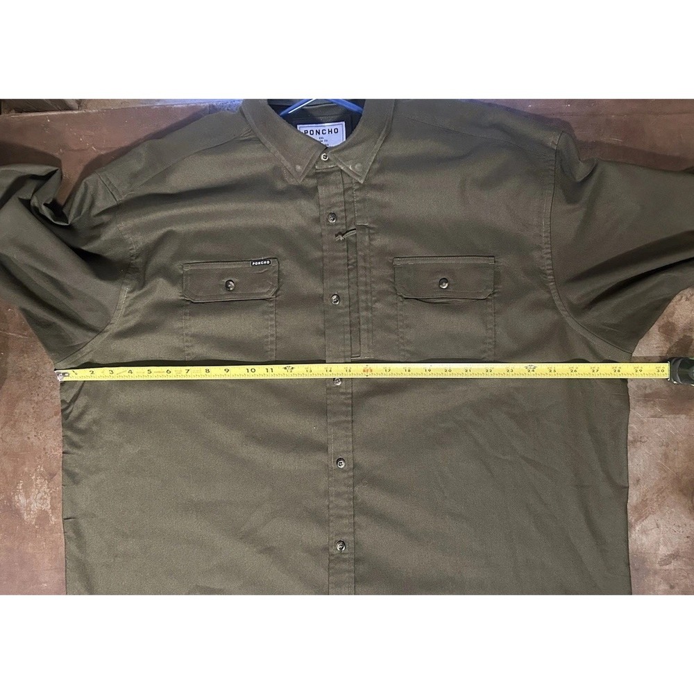 Poncho Laramie Performance Flannel Mens Sz 2XL Dark Green Magnetic Outdoors - Picture 9 of 14